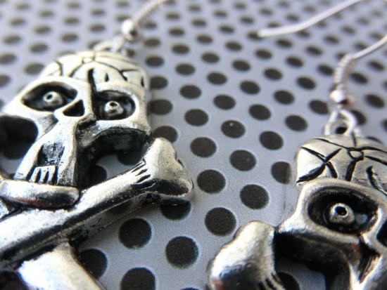 Preview: Skull Ohrringe Totenschädel Totenkopf Knochen